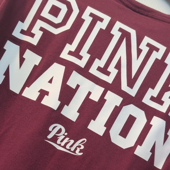 PINK Victoria's Secret Burgundy Long Sleeve Tee - Picture 4 of 4